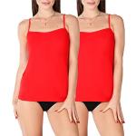 Reduzierte Rote Elegante Damenträgerhemden & Damenachselhemden aus Viskose Größe XS 2-teilig 