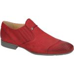 Reduzierte Rote Elegante Bello Runde Slipper in Normalweite aus Glattleder mit herausnehmbarem Fußbett für Herren Größe 40,5 mit Absatzhöhe 5cm bis 7cm 