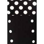 Schwarze Gepunktete Rockabilly Kurzärmelige Schulterfreie Carmenblusen aus Jersey für Damen Größe M 