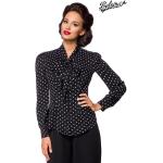Schwarze Langärmelige Belsira Festliche Blusen aus Polyester für Damen Größe S 