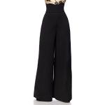 Schwarze Elegante Belsira Marlenehosen mit Reißverschluss aus Polyester für Damen Größe S 