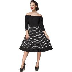 Belsira - Rockabilly Kleid knielang - Carmen-Swingkleid - S bis 4XL - für Damen - Größe M - schwarz/weiß