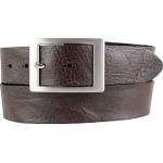 Schokoladenbraune Vintage Doppelgürtel aus Leder für Herren Länge 110 