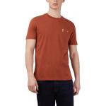 Reduzierte Dunkelbraune Unifarbene Kurzärmelige Ben Sherman Rundhals-Ausschnitt T-Shirts für Herren für den für den Sommer 