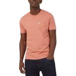 Reduzierte Peachfarbene Unifarbene Kurzärmelige Ben Sherman Rundhals-Ausschnitt T-Shirts für Herren für den für den Sommer 
