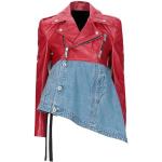 Reduzierte Rote Maxi Lange Lederjacken mit Reißverschluss aus Wolle für Damen Größe XS 