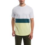 Weiße Gestreifte Color Blocking Bench T-Shirts aus Baumwolle für Herren Größe S 