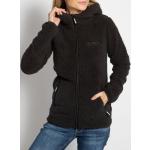 Reduzierte Schwarze Unifarbene Bench Herbstjacken mit Reißverschluss aus Fleece mit Kapuze für Damen Größe S 