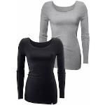 Langarmshirt BENCH. schwarz (schwarz, grau, meliert) Damen Shirts Jersey
