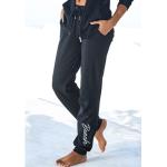 Schwarze Melierte Strandhosen aus Baumwolle für Damen Größe XS Weite 44, Länge 34 
