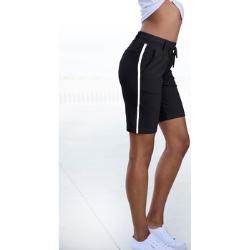 Shorts LASCANA schwarz Damen Hosen Homewear Hose mit Seitenstreifen