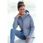 Hellblaue Gesteppte Sportliche Bench Winterjacken mit Reißverschluss aus Fleece mit Kapuze für Damen Größe XS 