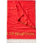 Benetton, Decke Mit Fransen Und Logo, größe ST, Rot, Casa Benetton