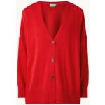 Reduzierte Rote Unifarbene United Colors of Benetton V-Ausschnitt Feinstrickjacken aus Polyamid für Damen Größe S - versandkostenfrei 