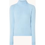 Hellblaue Unifarbene United Colors of Benetton Rollkragen Kaschmir-Pullover aus Polyamid für Damen Größe L 