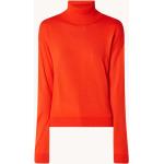 Rote Unifarbene United Colors of Benetton Rollkragen Feinstrickpullover für Damen Größe S 