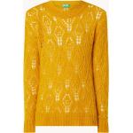 Reduzierte Gelbe Unifarbene United Colors of Benetton Feinstrickpullover aus Polyamid für Damen Größe S für den für den Herbst 