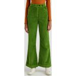 Olivgrüne United Colors of Benetton Samthosen mit Reißverschluss aus Baumwolle für Damen Größe S 