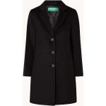 Schwarze Unifarbene United Colors of Benetton Wollmäntel aus Wolle für Damen Größe XS für den für den Herbst 