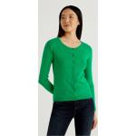 Grüne United Colors of Benetton Rundhals-Ausschnitt Damencardigans & Damenstrickjacken mit Knopf aus Baumwolle Größe M 