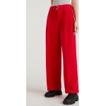 Rote Loose Fit United Colors of Benetton Samthosen aus Baumwolle für Damen Größe M 