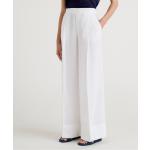Weiße United Colors of Benetton Palazzo-Hosen aus Leinen für Damen Größe S 