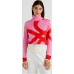Pinke United Colors of Benetton Rollkragen Kaschmir-Pullover aus Polyamid für Damen Größe XL 