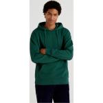 Dunkelgrüne Sportliche United Colors of Benetton Herrensweatshirts aus Baumwollmischung mit Kapuze Größe XXL für den für den Herbst 