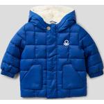 Reduzierte Blaue Unifarbene United Colors of Benetton Stehkragen Kinderkapuzenjacken mit Reißverschluss aus Polyester für Jungen Größe 68 für den für den Winter 