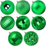 Reduzierte Grüne Christbaumkugeln & Weihnachtsbaumkugeln mit Melonenmotiv matt aus Kunststoff 8-teilig 