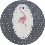 Pinke Ben'n'Jen Runde Kinderteppiche 160 cm mit Tiermotiv aus Textil schmutzabweisend 