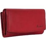 Rote Damenportemonnaies & Damenwallets aus Leder mit RFID-Schutz maxi / XXL 