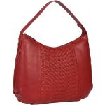 Rote Geflochtene Vintage Lederhandtaschen aus Rindsleder für Damen klein 