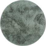 Mintgrüne Moderne benuta Runde Fellteppiche 120 cm aus Kunstfell 