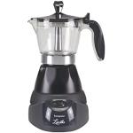 Beper BC.040N Kaffeemaschine-Elektrische Moka-Kanne, Fassungsvermögen 3, 1-Tassen-Reduzierer Elektische Mokkakanne, Schwarz
