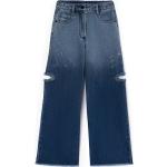 Blaue Boot Cut Jeans für Kinder aus Denim für Mädchen Größe 146 