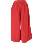 Rote Boho Guru-Shop Palazzo-Hosen aus Leinen für Damen Größe M 