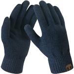 Dunkelblaue Strick-Handschuhe aus Acryl Handwäsche für Damen Einheitsgröße für den für den Winter 