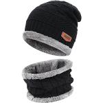 Schwarze Mütze Schal Handschuh Sets für Kinder für Jungen für den für den Winter 