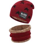 Rote Mütze Schal Handschuh Sets für Kinder für Jungen für den für den Winter 
