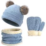 Blaue Mütze Schal Handschuh Sets für Kinder für Mädchen für den für den Winter 
