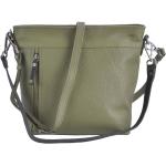 Berba Umhängetasche Leder Damentasche Handtasche 31x26cm olive grün