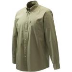 Sandfarbene Button Down Kragen Jagdhemden mit Knopf aus Popeline für Herren Größe XL für den für den Sommer 