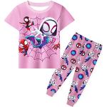 Bunte Spiderman Lange Kinderschlafanzüge für Mädchen 