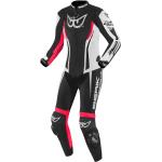 Berik Monza Damen 1-Teiler Motorrad Lederkombi, schwarz-weiss-pink, Größe 38