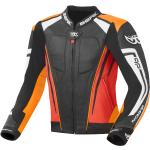 Berik Striper Evo Motorrad Lederjacke, schwarz-orange, Größe 48, schwarz-orange, Größe 48