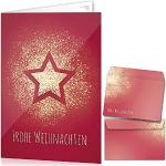 Rote christliche Weihnachtskarten DIN A6 15-teilig 