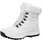 Weiße Leo-Look Runde Outdoor-Sandalen mit Reißverschluss aus Fleece leicht für Damen Größe 39 für den für den Winter 