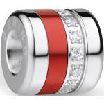 Rote Elegante Bering Time Charms glänzend aus Stahl mit Zirkonia 
