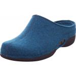 Blaue Berkemann Lauren Damenhausschuhe ohne Verschluss in Normalweite aus Filz mit Absatzhöhe 3cm bis 5cm 